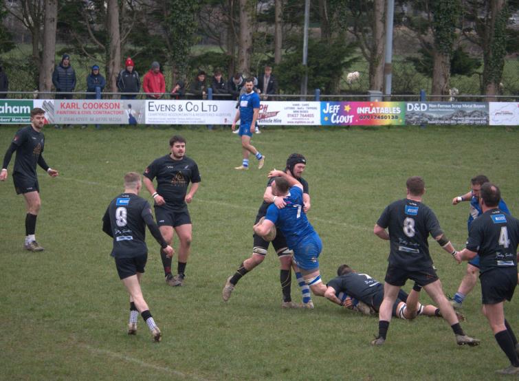 A big tackle at Haverfordwest (William John)